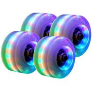 IKevan_ IKevan 4PCS Light Up Quad Roller Skate Wheels 32mm x 58mm, Luminous Light Up Quad Roller Skate/Skateboard Wheels with Bearings Installed (Multicolored)