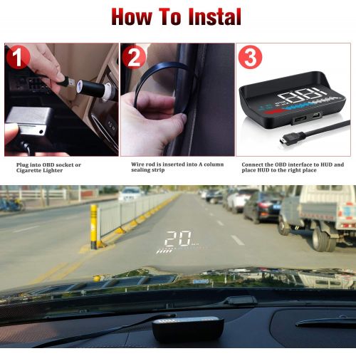  [아마존베스트]Car Head Up Display, Car Truck OBD2 HUD GPS Speedometer, iKiKin M7 Dual Mode Windshield Projector Car HUD Display for All Cars and Trucks