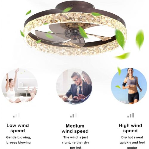  ILAHUI 19.7 Ceiling Fan with Lights and Remote Control, Modern Enclosed Bladeless Ceiling Fan, Dimmable 3 Color 3 Speeds Timing, Indoor Semi Flush Mount Low Profile Fan for Kids Room Bedr