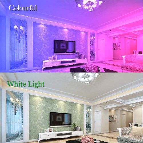  iLC Farbige Leuchtmittel LED RGBW Lampe Dimmbare Farbige Leuchtmitte Lampen 10W E27 Edison RGB LED Birnen - Dual Memory - 12 Farben - Kabellos Fernbedienung inklusive