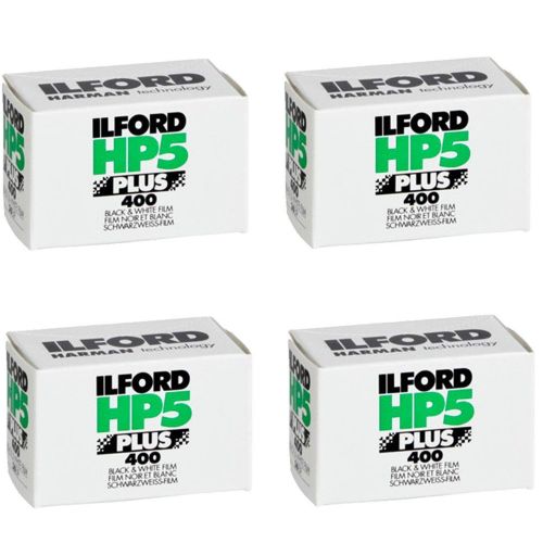  ILFORD Pack of 4 - Ilford 1574577 HP5 Plus, Black and White Print Film, 35 mm, ISO 400, 36 Exposures