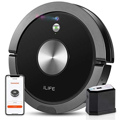  [아마존베스트]ILIFE A9 Robot Vacuum, Mapping, Wi-Fi, Cellular Dustbin, Strong Suction, 2-in-1 Roller Brush, Self-Charging, Slim and Quiet, Compatible with Alexa, Ideal for Hard Floors to Medium-