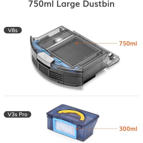  [아마존베스트]ILIFE V8s, 2-in-1 Mopping,Robot Vacuum,Big 750ml Dustbin,Enhanced Suction Inlet,Zigzag Cleaning Path,Ideal for Pet Hair,Self-Charging Robotic Vacuum, LCD Display,Schedule,Ideal for