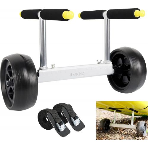  ILOKNZI LOKNZI T-Shaped Width Adjustable Kayak cart with Flat-Free Wheels & Metal Buckle Strap for Kayaks and Canoes,High Pressure Capacity