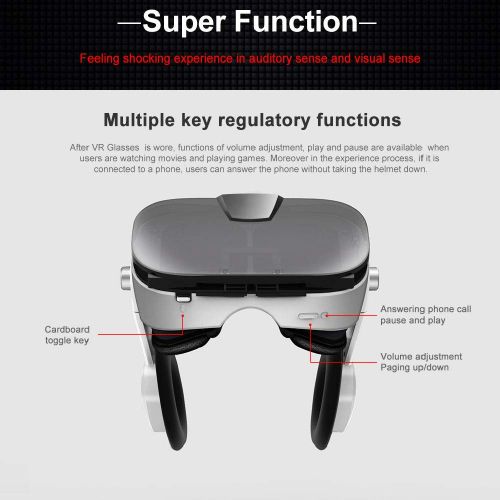  ILYO 3D Vr Headset, 3D Glasses 112° Perspective Virtual Reality Helmet 3D Game Stereo Headset Surround Audiovisual Glasses