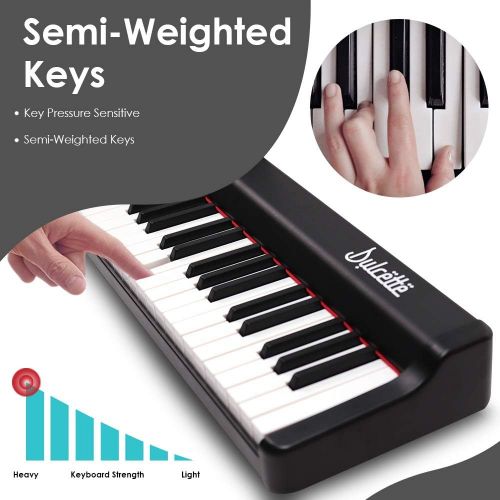  [아마존베스트]ILearnMusic Dulcette DX-10 88-Key Portable Piano Keyboard | Dual 25W Speakers | Semi-Weighted Keys | Sustain Pedal MIDI/USB | Electric Keyboard Piano 88-Keys | FREE CARRYING BAG (88-Key, Black