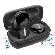 iLuv TB100 Black True Wireless Earbuds Cordless in-Ear Bluetooth 5.0 with Hands-Free Call Microphone, IPX6 Waterproof Protection, High-Fidelity Sound; Includes Compact Charging Cas