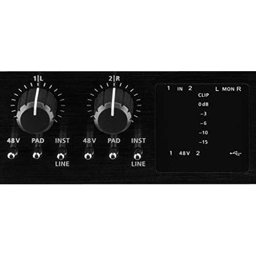  [아마존베스트]IMG Stageline MX-2IO 2-Channel USB Recording Interface for Audio Recording on a Computer, Audio Recording Device with Full Duplex USB Port for Simultaneous Recording, Playback and