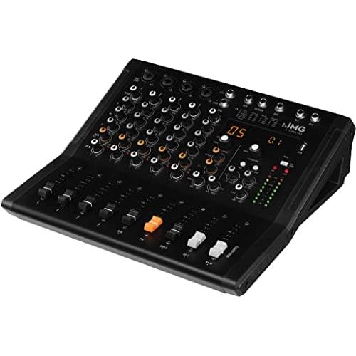  [아마존베스트]IMG STAGELINE MXR-60PRO 6 Channel Audio Mixer with Integrated MP3 Player, Bluetooth Receiver and DSP Effects Unit Audio Console with 4 Mono Input Channels with Gain Control, Mixing