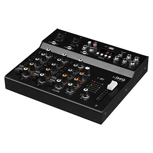  [아마존베스트]IMG Stageline MXR-4 4 Channel Audio Mixer with DSP Effects Unit, Built-in MP3 Player and Bluetooth Receiver, Black