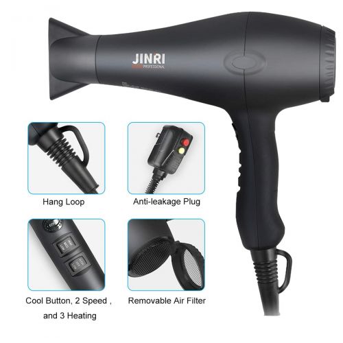  [아마존 핫딜]  [아마존핫딜]IMMOSO JINRI 1875W Negative Ions Salon Hair Dryer, Professional DC Motor Air Blower with Concentrator &...