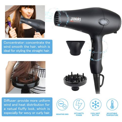  [아마존 핫딜]  [아마존핫딜]IMMOSO JINRI 1875W Negative Ions Salon Hair Dryer, Professional DC Motor Air Blower with Concentrator &...