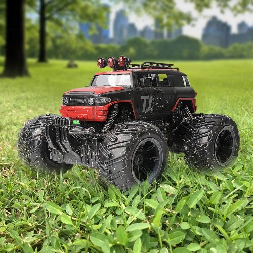  IMMOSO RC Car Remote Control Car, 1:16 Scale Electric RC Vehicles Off Road Vehicle 2.4GHz Radio Monster RC Truck High Speed Racing Monster Truck, Excellent Gift for Kids（Red）