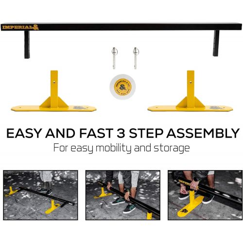  IMPERIAL&CO Flat Bar Grind Rail and Wax for Skateboard Ramps Setup on Driveway or Skatepark for begginers and Adults, BMX Bike, Scooter, Agressive Inline & Roller Skating/Blading,