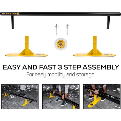  IMPERIAL&CO Round Bar Grind Rail and Wax for Skateboard Ramps Setup on Driveway or Skatepark for begginers and Adults, BMX Bike, Scooter, Agressive Inline & Roller Skating/Blading,