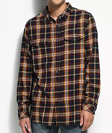 IMPERIAL MOTION Imperial Motion Henderson Navy & Yellow Flannel Shirt