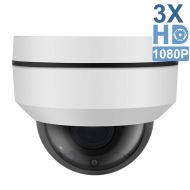 IMPORX 1080P 3X PTZ POE Camera - 3X Optical Zoom, IR Night Vision, IP66 Waterproof Outdoor Security Dome IP Camera