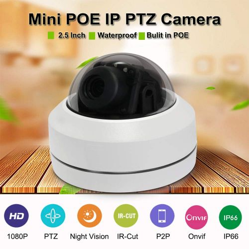  IMPORX 1080P 3X PTZ POE Camera - 3X Optical Zoom, IR Night Vision, IP66 Waterproof Outdoor Security Dome IP Camera