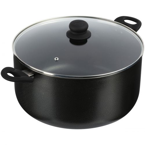  IMUSA Nonstick Stock Pot with Glass Lid 12.7 Quart, Charcoal