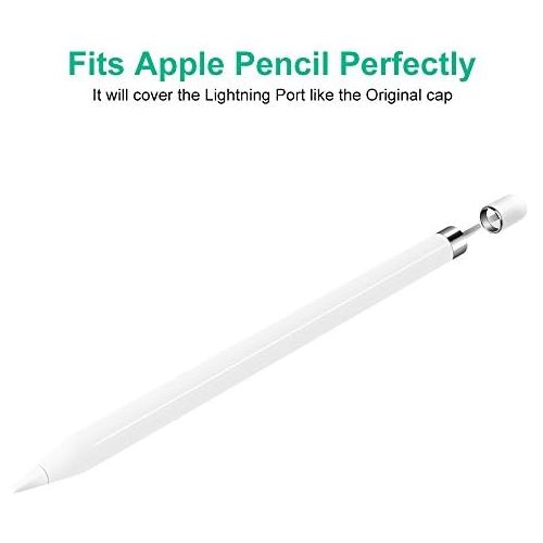  [아마존베스트]iMangoo pencil cap, 2 pieces, iPencil replacement magnetic closure, use for backup protective cover, protect charging port, white