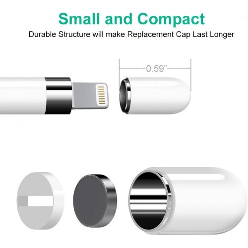  [아마존베스트]iMangoo pencil cap, 2 pieces, iPencil replacement magnetic closure, use for backup protective cover, protect charging port, white