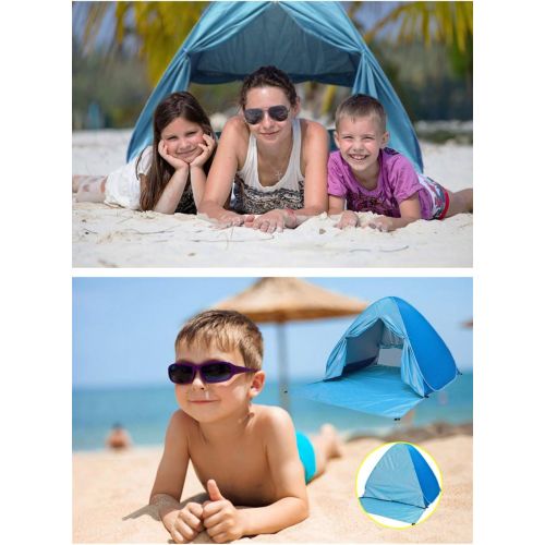  iMeshbean Beach Tent, UPF 50+ Portable Pop up Sun Shelter with Carry Bag, Anti UV Instant Portable Tent Sun Shelter Beach Shade, Pop Up Baby Beach Tent, for 2-3 Person