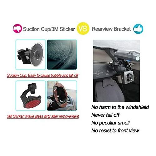  Imusk Rear View Mirror Mount Holder Bracket for Yi Smart/Compact Dash Cam Bracket Accessories