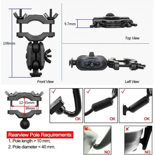  Imusk Rear View Mirror Mount Holder Bracket for Yi Smart/Compact Dash Cam Bracket Accessories