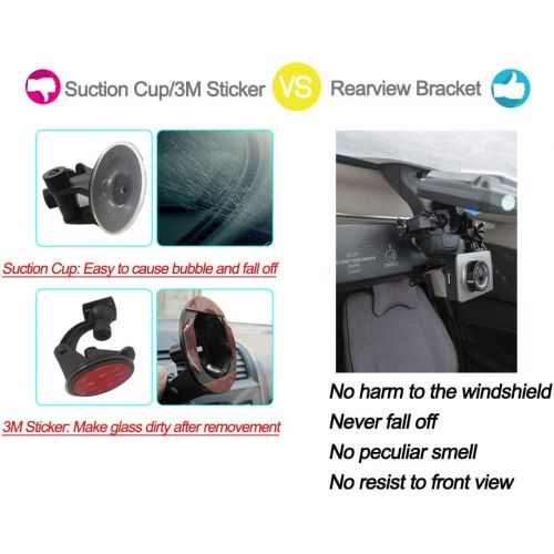  Imusk Rear View Mirror Mount Holder Bracket for Yi Smart/Compact Dash Cam Bracket Accessories