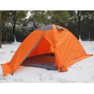 IN. iN. Outdoor Tent Double-Layer Double Pole Aluminum Pole Tent Multi-Function Outdoor with Snow Group Four Seasons Universal,Orange