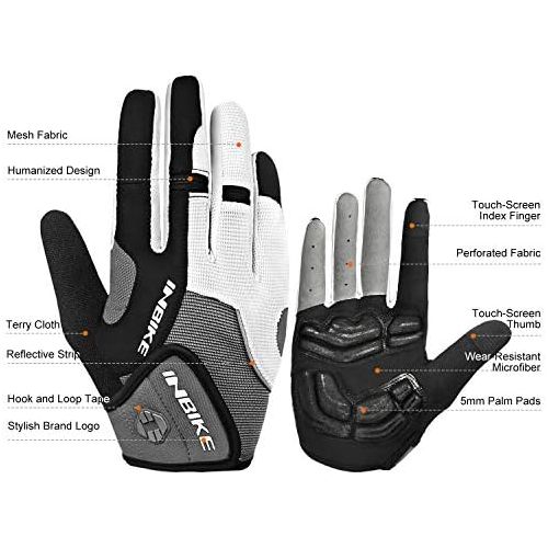  INBIKE 5mm Gel Padded Touch Screen Cycling Gloves MTB DH Road Glove Full Finger for Men Women