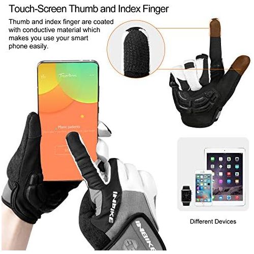 INBIKE 5mm Gel Padded Touch Screen Cycling Gloves MTB DH Road Glove Full Finger for Men Women