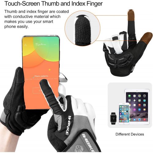  INBIKE 5mm Gel Padded Touch Screen Cycling Gloves MTB DH Road Glove Full Finger for Men Women