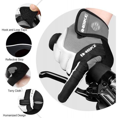  INBIKE 5mm Gel Padded Touch Screen Cycling Gloves MTB DH Road Glove Full Finger for Men Women