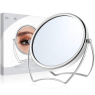 INCOK 10X 1X Double Sided Magnifying Makeup Mirror - 5 Metal High Definition Magnified Makeup Mirror 360° Swivel Rotation Vanity Mirror with Magnification Handheld Cosmetic Mirror for Ho