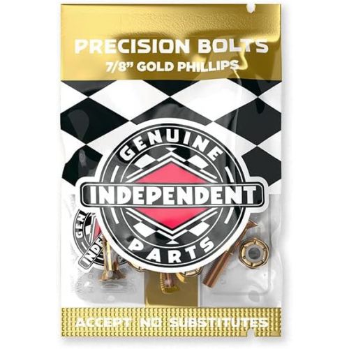  INDEPENDENT Skateboard Hardware 1 Phillips Black/Gold 8 Nuts and Mounting Bolts