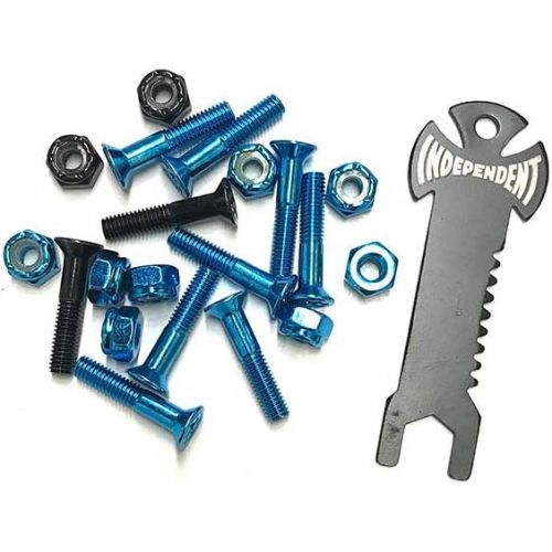  Independent Skateboard Hardware 1 Phillips Blue/Black Mounting Bolts with Tool