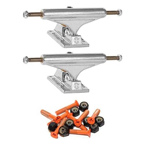  Independent Stage 11-144mm Standard Silver Skateboard Trucks - 5.67 Hanger 8.25 Axle with 1 Agent Orange Hardware - Bundle of 2 Items