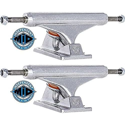  Independent Stage 11-144 mm Mid Silver Skateboard Trucks - 5.67 Hanger 8.25 Axle (Set of 2)