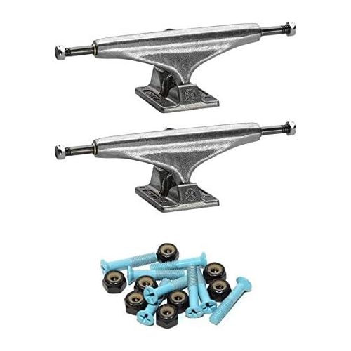  Independent Stage 11-159mm Standard Silver Skateboard Trucks - 6.14 Hanger 8.75 Axle with 1 Tar Heel Blue Hardware - Bundle of 2 Items