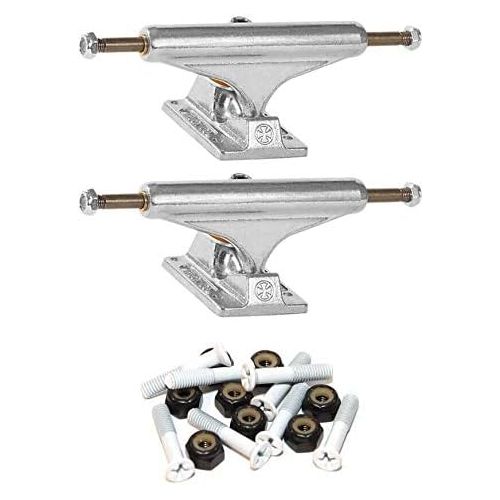  Independent Stage 11-144mm Standard Silver Skateboard Trucks - 5.67 Hanger 8.25 Axle with 1 Bone White Hardware - Bundle of 2 Items