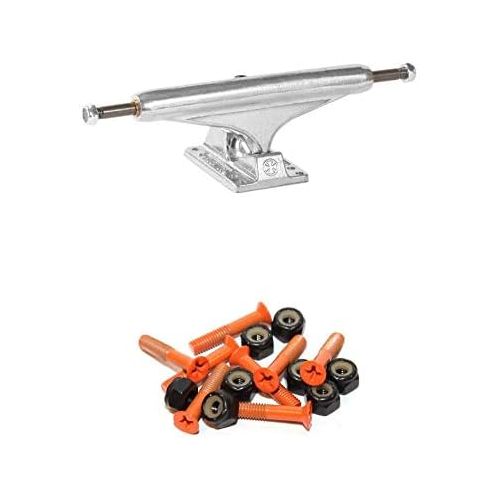  Independent Stage 11-169mm Standard Silver Skateboard Trucks - 6.5 Hanger 9.125 Axle with 1 Agent Orange Hardware - Bundle of 2 Items