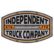 Independent Trucks Skateboard Sticker ITC Curb Grey/Orange 3.25