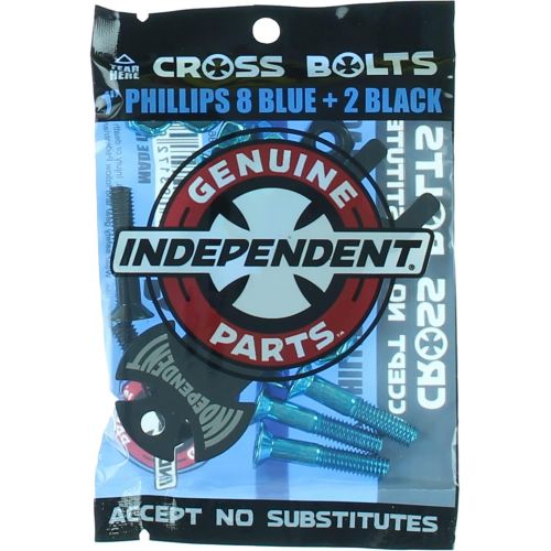  Independent Cross Philips Head with Tool Black/Blue Skateboard Hardware Set - 1