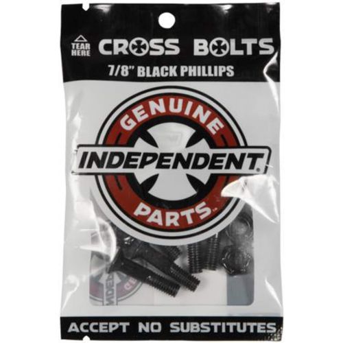  Independent Genuine Parts Cross Bolts Standard Phillips Skateboard Hardware (Black/Silver, 7/8)
