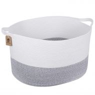 [아마존 핫딜] [아마존핫딜]INDRESSME XXX Large Rope Basket Woven Storage Basket Pillow, Blanket Basket Gray Laundry Basket, 0blong Design