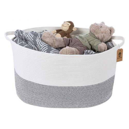  [아마존 핫딜] [아마존핫딜]INDRESSME XXX Large Rope Basket Woven Storage Basket Pillow, Blanket Basket Gray Laundry Basket, 0blong Design