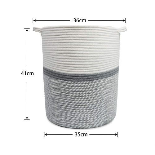  INDRESSME Goodpick Large Cotton Rope Basket 14.2 x 13.4 x 16.2 -Baby Laundry Basket Tall Woven Basket Blanket Nursery Bin