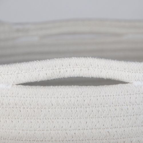  INDRESSME Extra Large Storage Baskets Cotton Rope Basket Woven Baby Laundry Basket with Handle for Diaper Toy Cute Neutral Home Decor Addition Diaper Toy 17 x 14.7