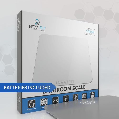  INEVIFIT Bathroom Scale, Highly Accurate Digital Bathroom Body Scale, Measures Weight for Multiple Users. Includes a 5-Year Warranty